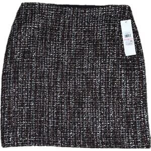 Calvin Klein Women’s Tweed Wool Blend Mini Pencil Skirt Black | Size 10 New